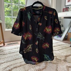 Maeve for Anthropologie button front pop-over blouse